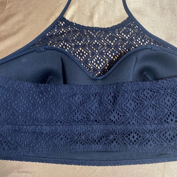 Torrid Black Halter Bikini Top with Textured Design - Picture 3 of 11